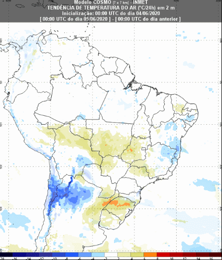 Mapa massa de ar frio - Inmet - 0406