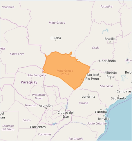 Mapa das áreas com alerta de tempestades nesta 2ª - Fonte: Inmet