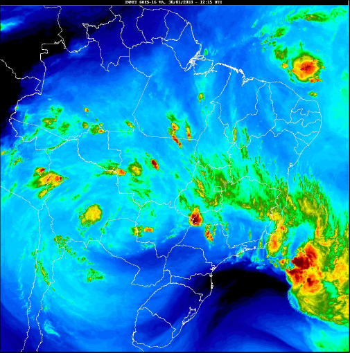 Satélite para todo o Brasil nesta 3ª feira - Fonte: Inmet