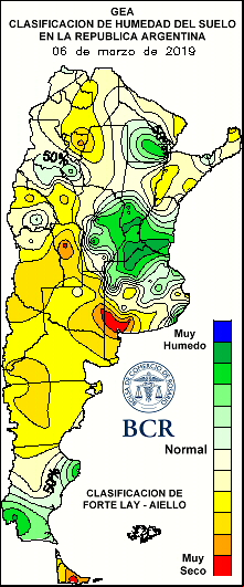 Umidade do solo na Argentina (Fonte: Bolsa de Comércio de Rosario)
