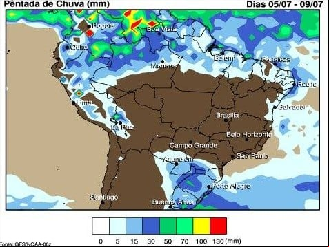 Alerta Agroclimático - 05 de julho de 2016