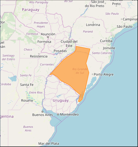 Mapa das áreas com alerta de tempestade nesta 2ª feira - Fonte: Inmet