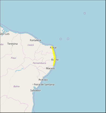 Mapa das áreas com previsão de altos acumulados nesta 4ª feira - Fonte: Inmet