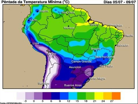 Alerta Agroclimático - 05 de julho de 2016