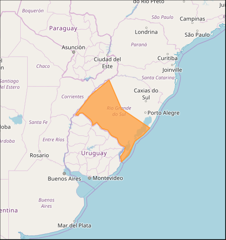 Mapa das áreas com previsão de tempestades nesta 5ª feira  -Fonte: Inmet
