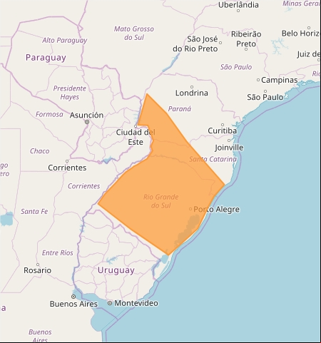 Mapa com alerta nesta 4ª feira - Inmet