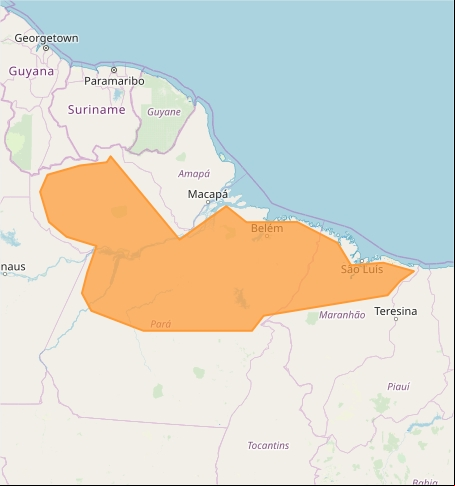 Mapa das áreas com alerta de chuvas intensas nesta 3ª - Fonte: Inmet