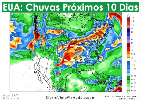 Chuvas nos EUA - 10 dias