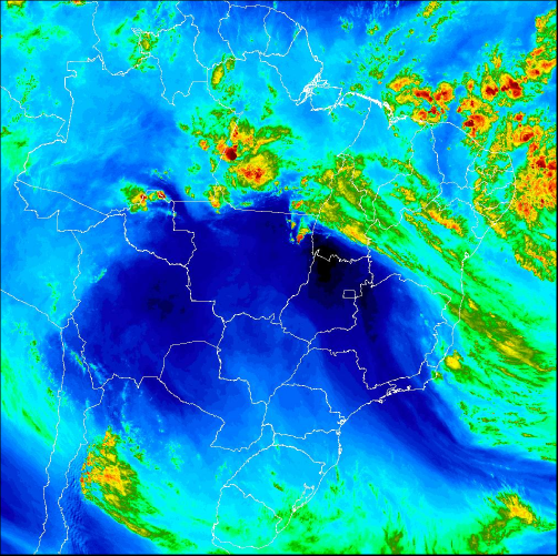 Mapa com imagem de satélite de todo o Brasil nesta quarta-feira (11) - Fonte: Inmet