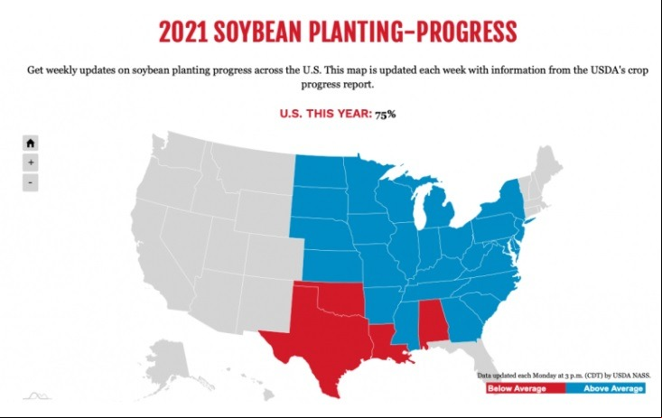 Soja - Plantio EUA - Mapa: Successful Farming