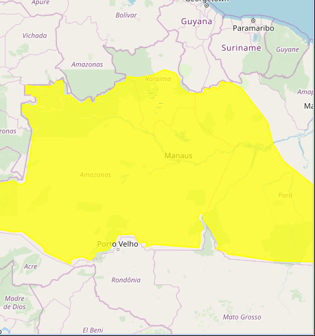 Mapa com alerta de acumulado de chuva nesta 4ª - Fonte: Inmet
