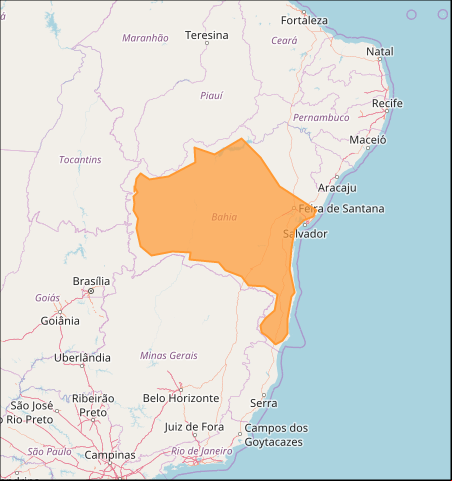 Mapa das áreas com previsão de acumulado de chuva nesta 3ª feira - Fonte: Inmet