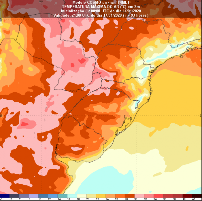 Mapa temperatura - Inmet