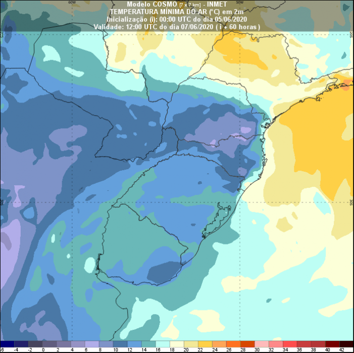 Temperaturas sul - Inmet - 0506