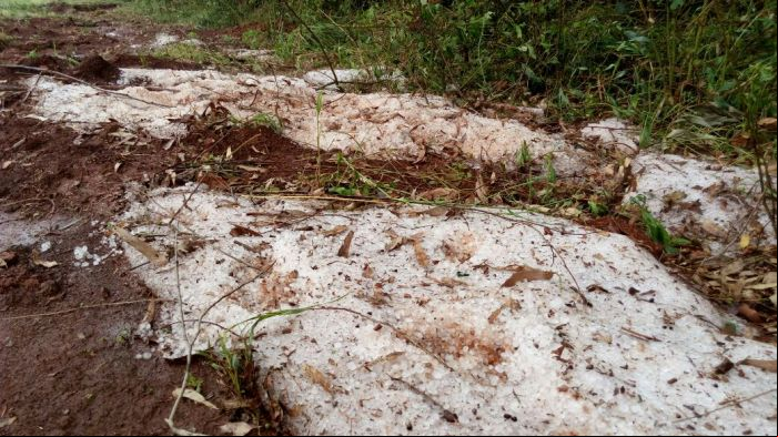 Chuva de granizo na região de Tuparendi (RS) - Foto: Itálico Cielo